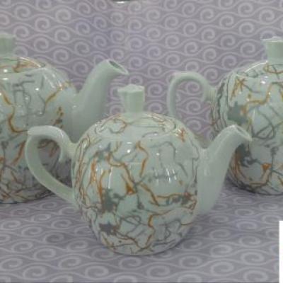 قوری چینی طرح ماربل در 3 سایز