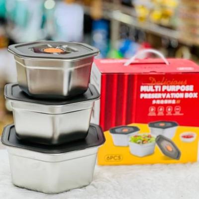 لگن شیش گوشه 3عددی درب دار