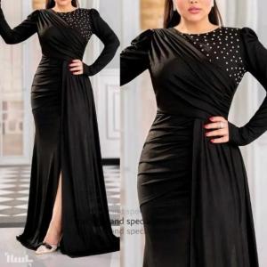 پیراهن مهمانی زنانه غواصی مدل ماکسی مجلسی تیسا