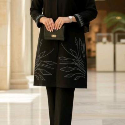 مانتو مجلسی کرپ مدل غزن خور مانتو کتی مجلسی زنانه سایز بزرگ