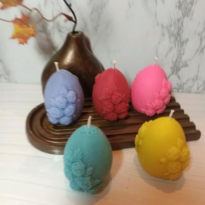 شمع تخم مرغ گلدار 6 سانت