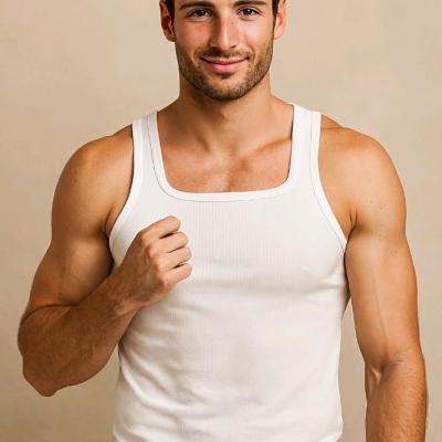 رکابی سفید مردانه یقه خشتی