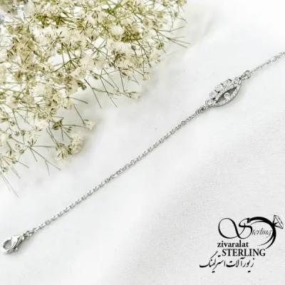 دستبند نقره چشم نظر جواهری عیار925 کد 20375