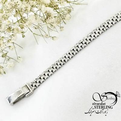 دستبند نقره رولکس ظریف عیار925 ایتالیا کد 20383