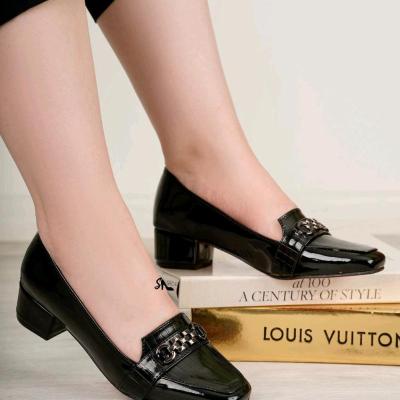 کالج زنانه پاشنه 5 سانت زیره دافوس تک رنگ مشکی