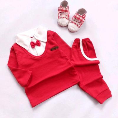 بلوز و شلوار نوزادی یلدایی پسرانه دو یقه