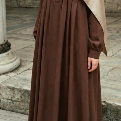 رویه زنانه مخمل مدل مانتو عبایی بلند پیله دار مخمل کبریتی ریز شیک