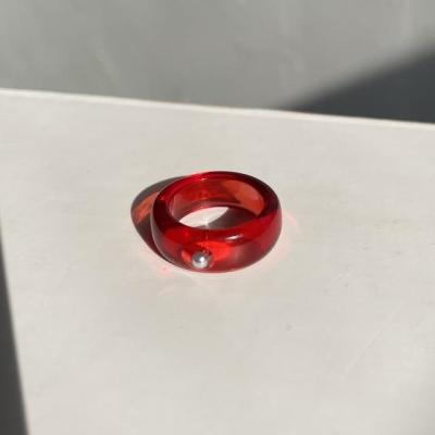 انگشتر قرمز تک نگین زنانه