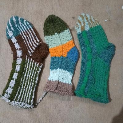 جوراب کاموایی طرح دار