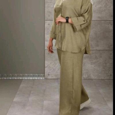 ست مانتو شلوار نیم بگ سوفیا-152930