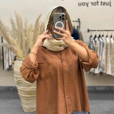 مانتو اسپرت زنانه نخی کریشه ترک مدل شومیز مانتو