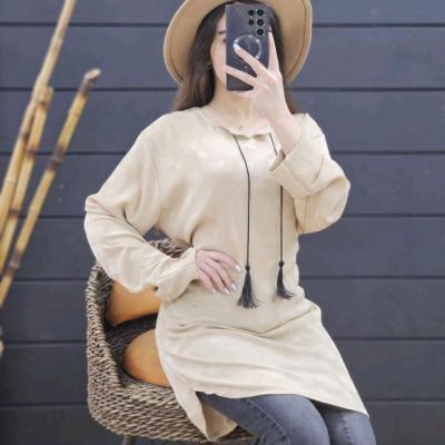 شومیز کرپ مراکشی قواره دار منگوله دار