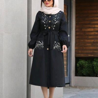 مانتو پیراهنی مجلسی زنانه مدل نهال جنس شانتون درجه یک +گلدوزی-154502