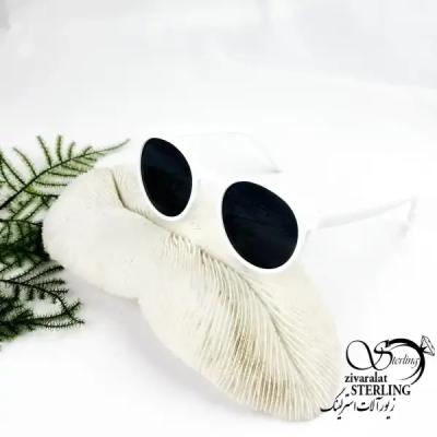 عینک دودی سفید گرد کد 19065