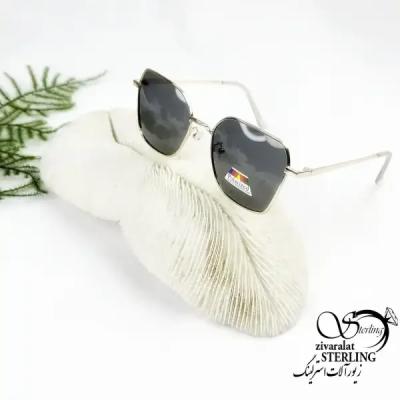 عینک دودی مشکی دور طلایی مارک Polarized کد 19067