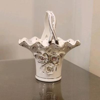 جا کاردی شکلات خوری جا قاشقی گل برجسته چینی