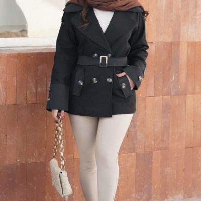 مانتو اسپرت زنانه بنگال مدل مانتو دو جیب کمربند دار