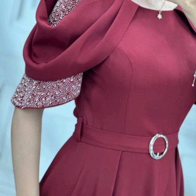 پیراهن مهمانی زنانه کرپ atl مدل ماکسی مرسانا کرپ مازاراتی