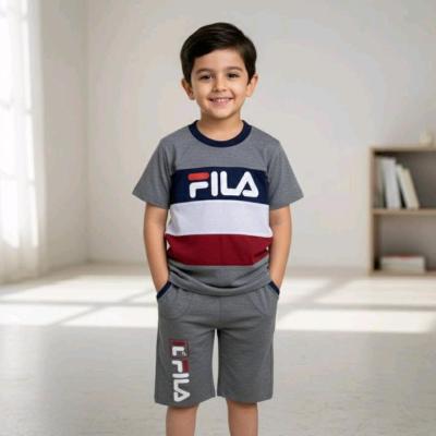 ست تیشرت و شلوارک ملانژ بچگانه