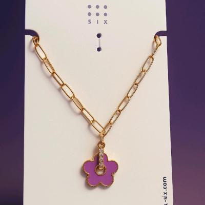 دستبند زیبای گل بنفش برند six