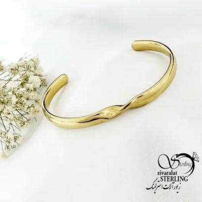 دستبند النگویی مردانه طرح مارپیچ برند استیل کد 19671