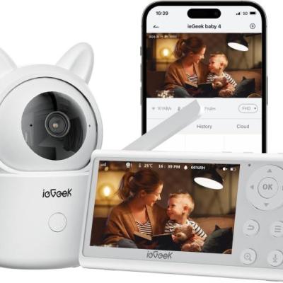 بیبی کم اورجینال برند iegeek | یادآور تغذیه،پیگیری حرکات،تشخیص گریه ،پخش نویز سفید و...