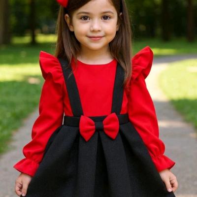 ست یلدایی بچگانه شومیز و دامن دخترانه ساس بندی و تل