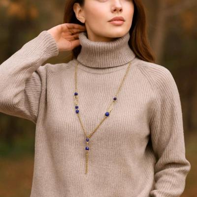 بلوز بافت طوسی دخترانه زنانه یقه اسکی خارجی