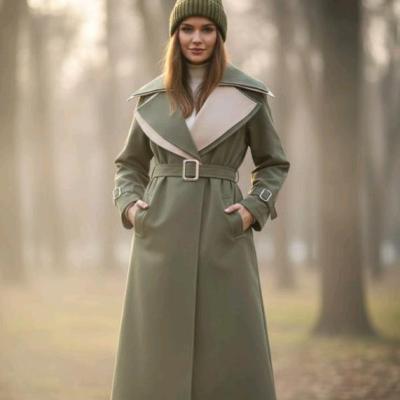 بارانی دو یقه ترکیبی کتان کجراه