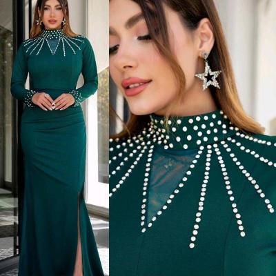 پیراهن مهمانی زنانه کرپ مدل پیراهن جدید زیبا مجلسی بلند ماکسی پوشیده کایلین 97871-157205