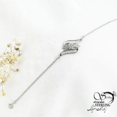 دستبند جواهری نگین دار نقره ایتالیا کد 17305