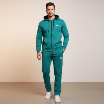 ست سویشرت و شلوار مردانه رنگ سبزآبی جنس اسپان – راحت، سبک و مناسب روزمره