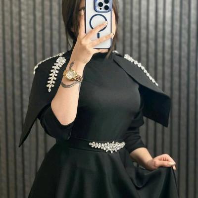 پیراهن شب زنانه کرپ jm مدل ماکسی فرشته