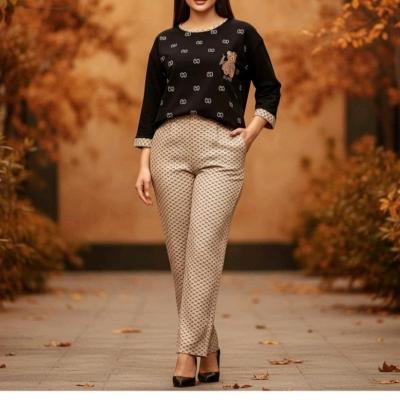 ست تیشرت و شلوار گلکسی نخ پنبه گوچی