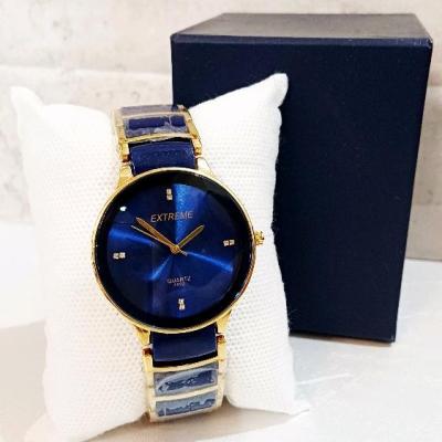 ساعت مردانه EXTREME اصل موتور ژاپن میوتا دورنگ آبی طلایی