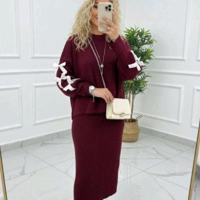 ست بلوز سارافون بافت زنانه مدل پروانه جنس بافت دوبل درجه یک