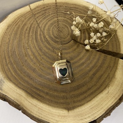 گردنبند ژوپینگ مدل قلب سبز