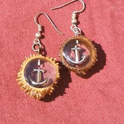 گوشواره مدل لنگر اپوکسی کاج برند E.K