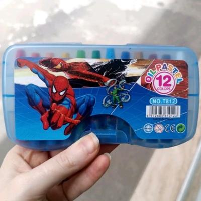 مداد شمعی 12 رنگ پسرونه مرد عنکبوتی