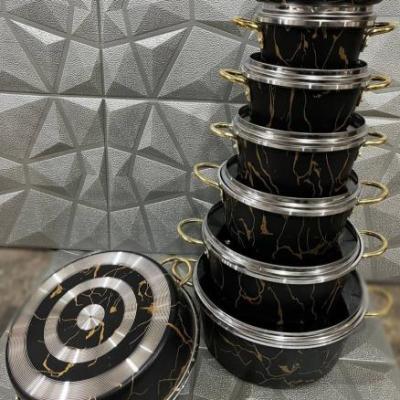 سرویس قابلمه 14 پارچه ماربل ضرغام | گرانیتی مشکی با کیفیت عالی هزینه ارسال پس کرایه بامشتریb