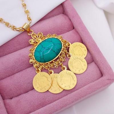 گردنبند بلند طرح طلا جدید با سنگ عقیق و فیروزه، طراحی خاص برند Maydear ارسال رایگان