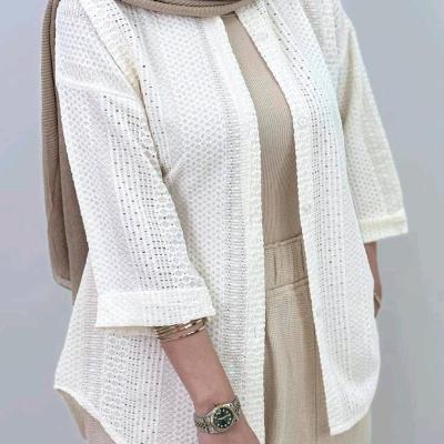 مانتو اسپرت زنانه نخی مدل مانتو شومیز جلو دکمه مراکشی
