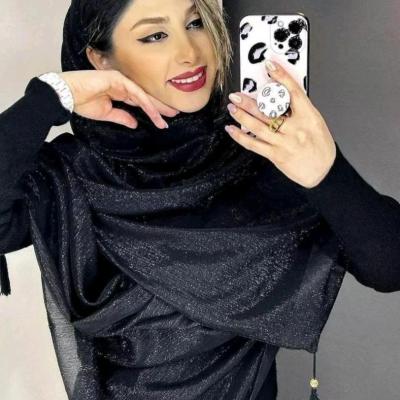 شال کریشه لمه شال مشکی شال لمه دار شال خنک شال مجلسی