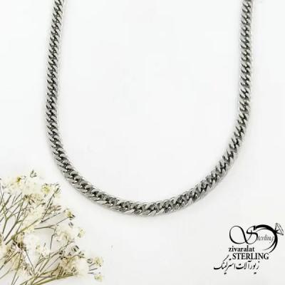 گردنبند سفید کارتیر استیل مردانه کد 18653