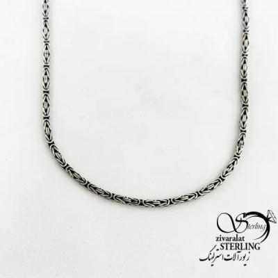 زنجیر نقره کرال مربع عیار925 کد 18473