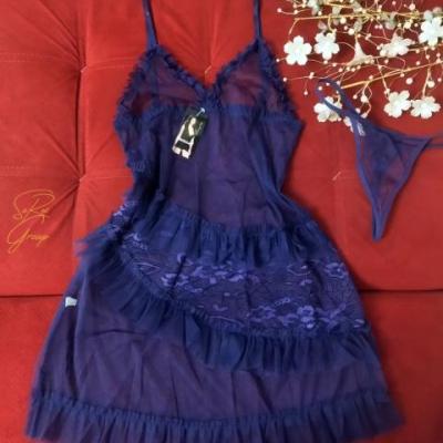 لباس خواب توری بدن نما کد 2407