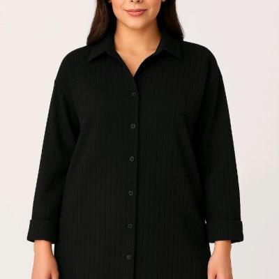 مانتو اسپرت زنانه مدل شومیز مانتویی جک بلک تک رنگ