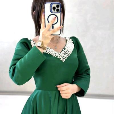 پیراهن مهمانی زنانه ساتن آمریکایی مدل نجلا