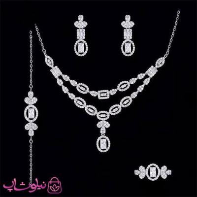 سرویس نقره زنانه طرح جواهر وزن 16/3 گرم کد 6200