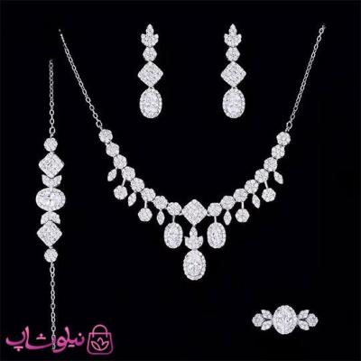 سرویس نقره زنانه طرح جواهر وزن 17/2 گرم کد 6550